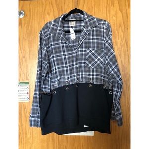 LF flannel with ringed sweatshirt bottom